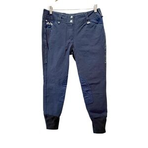 Blakely Knee Patch Breech Women 31 Navy Blue Equestrian Horse Riding Pants‎